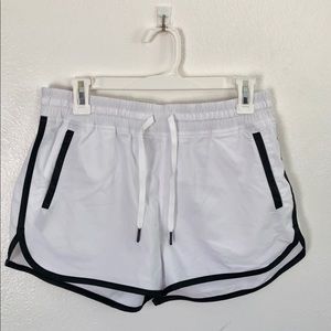 LULULEMON-white running shorts